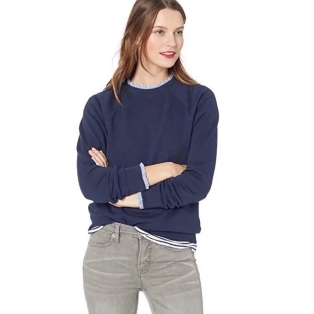 J. Crew Classic Woven ruffleneck pullover sweatshirt